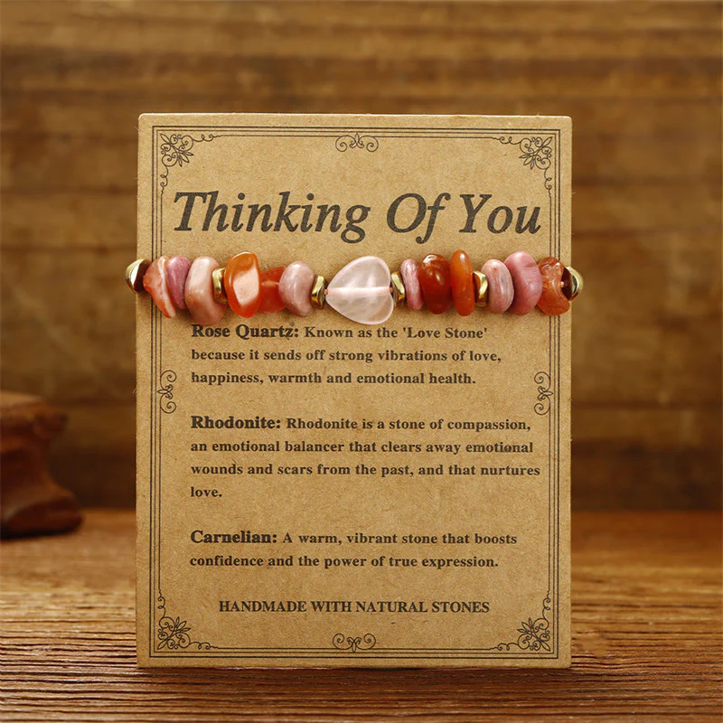 Thinking Of You Rose Quartz Rhodonite Carnelian Bracelet