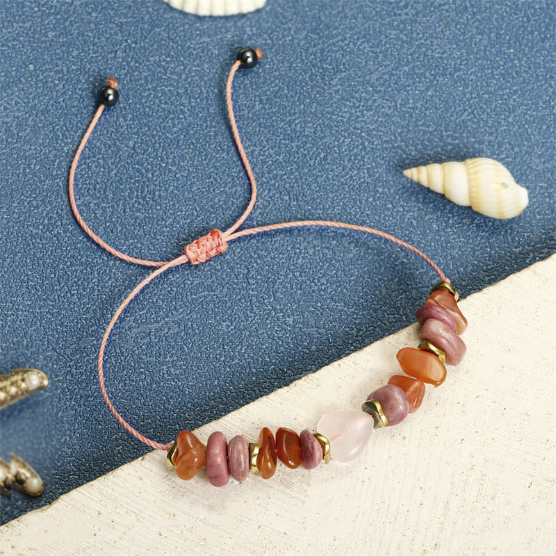 Thinking Of You Rose Quartz Rhodonite Carnelian Bracelet