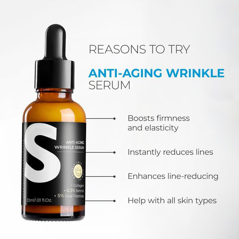 💥Retinol & Peptide Anti-Aging Wrinkle Serum, Brightening Serum for Fine Lines