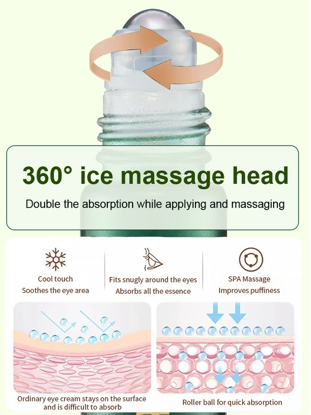 Mint essence lightens fine lines and moisturizes eye roller cream