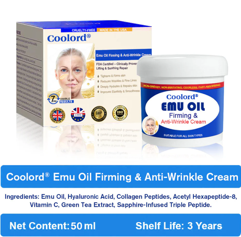 Emu Oil Firming & Anti-Wrinkle Cream 🔥 Last Day 50% Off 👩MHRA Certified – Clinically Proven Firming & Lifting & Soothing Repair 🌿