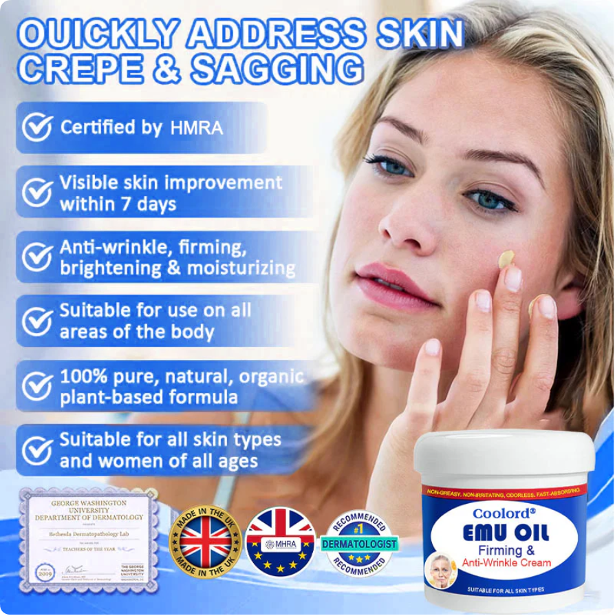 Emu Oil Firming & Anti-Wrinkle Cream 🔥 Last Day 50% Off 👩MHRA Certified – Clinically Proven Firming & Lifting & Soothing Repair 🌿