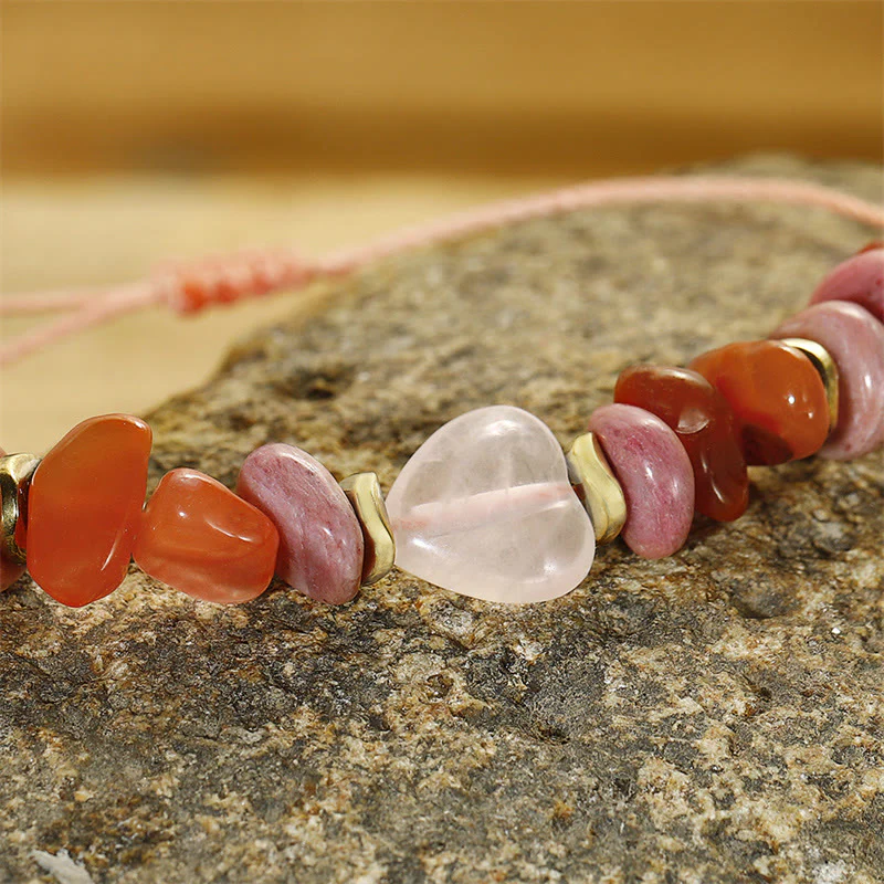 Thinking Of You Rose Quartz Rhodonite Carnelian Bracelet