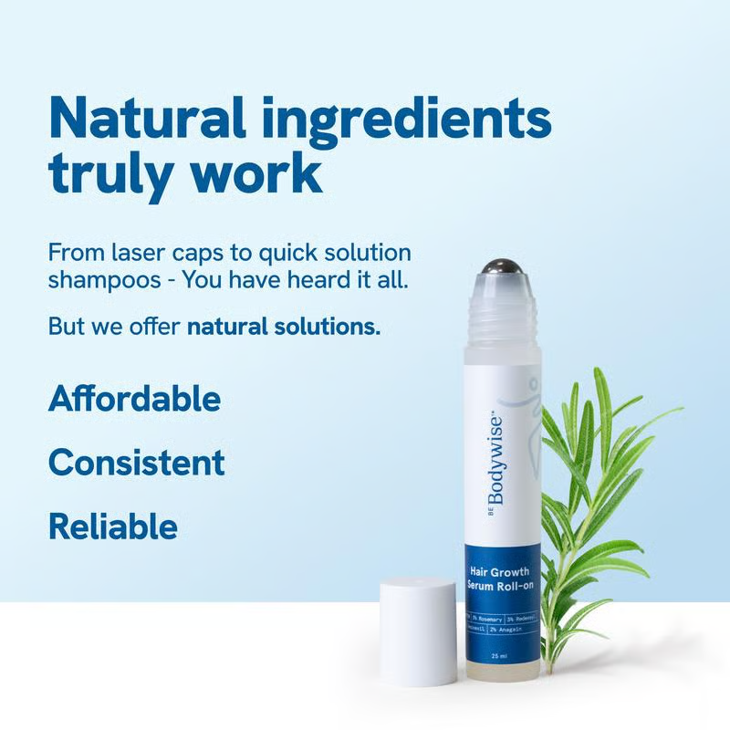 Advanced Hair Growth Roll-On Serum | 3% Rosemary | 2% Aminexil | 3% Redensy l 2% Anagain | Precision Scalp Applicator | Paraben & Sulphate Free | Non oily and mess free