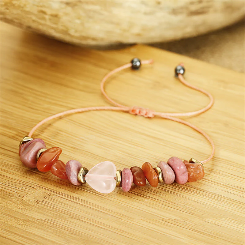 Thinking Of You Rose Quartz Rhodonite Carnelian Bracelet