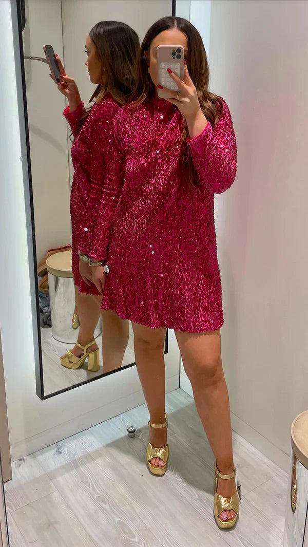 Christmas Sale đđ-49% OFF-XMAS Sequined Tie Back Midi Dress