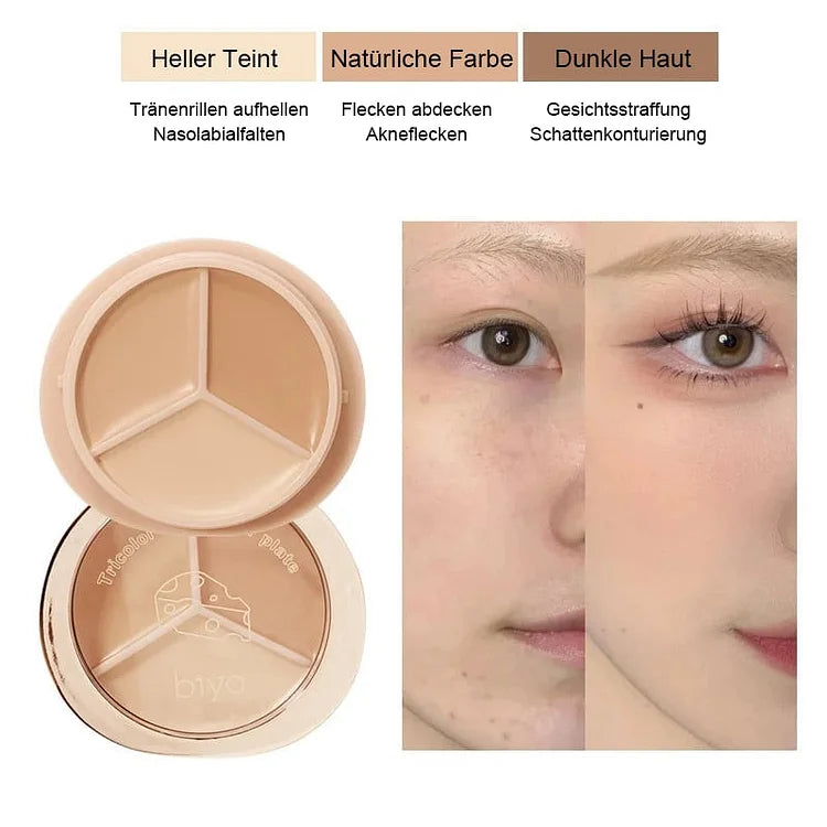 đTri-color concealer - Moisturizing and long-lastingđŠ