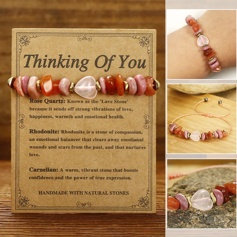 Thinking Of You Rose Quartz Rhodonite Carnelian Bracelet