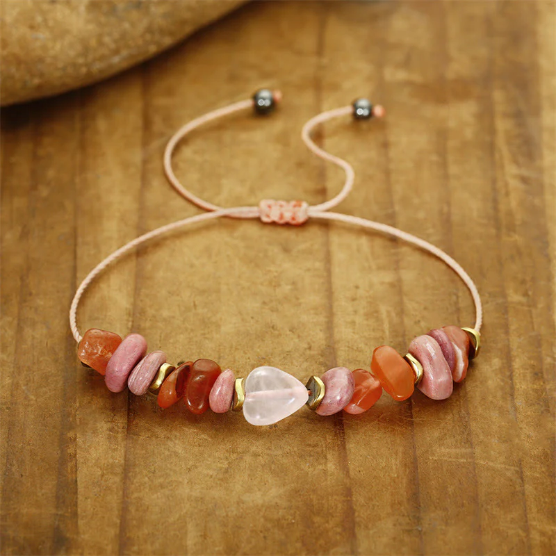 Thinking Of You Rose Quartz Rhodonite Carnelian Bracelet