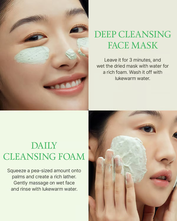 Green Tomato Clay Mask Cleanser, Pore Purifying with 49% Green Tomato Extract, Sebum & Clogged Pore Care, Exfoliation, Fragrance-Free, Vegan & Dermatologically Tested