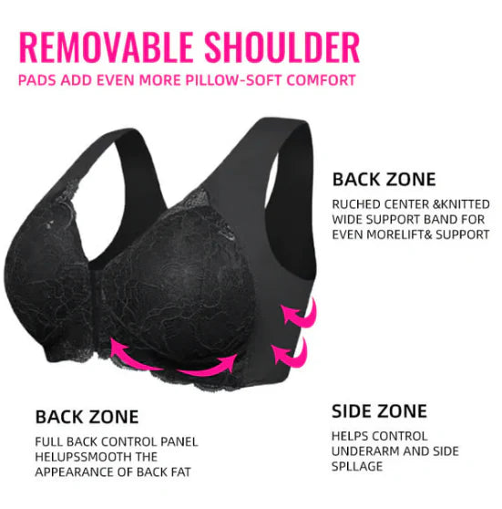 Bra For Women Front Closure 5D Beauty Back Sports Comfy Bra