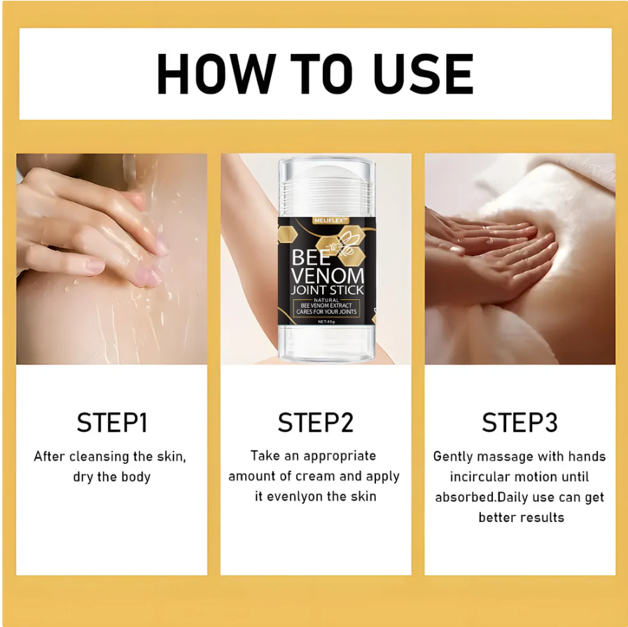 MELIFLEX™ Bee Venom Joint Cream: Gentle for Sensitive Skin, Safe Pain & Inflammation Relief