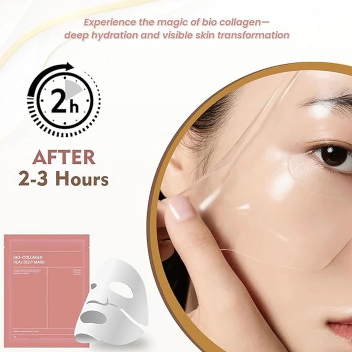 🔥Pack of Collagen Facial Mask – Compressed Anti-Aging, Hydrating & Firming Sheet Mask (Travel Size)