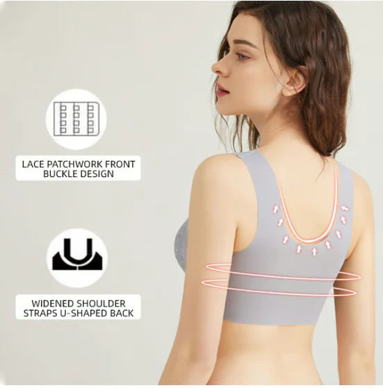 Bra For Women Front Closure 5D Beauty Back Sports Comfy Bra