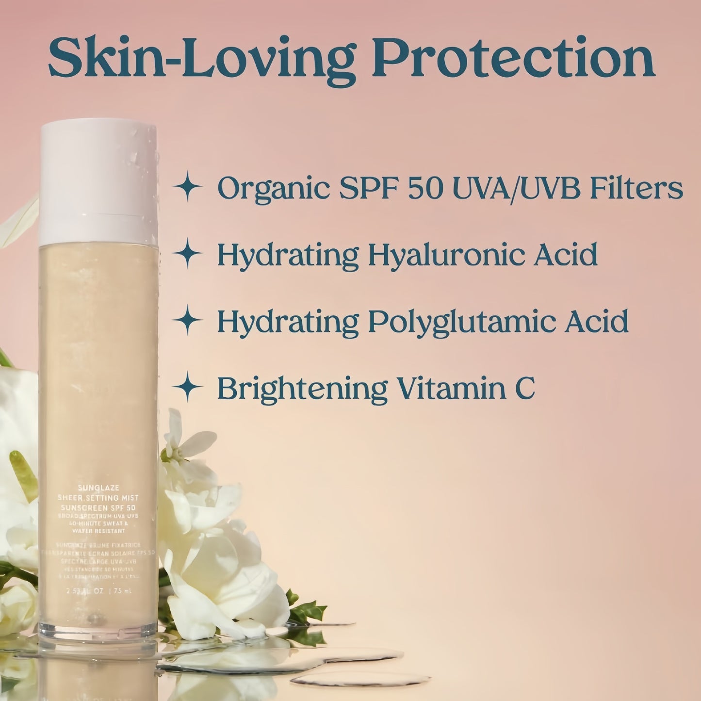 🏆️Sunglaze Setting Mist – Sheer SPF 50 ☀️💦