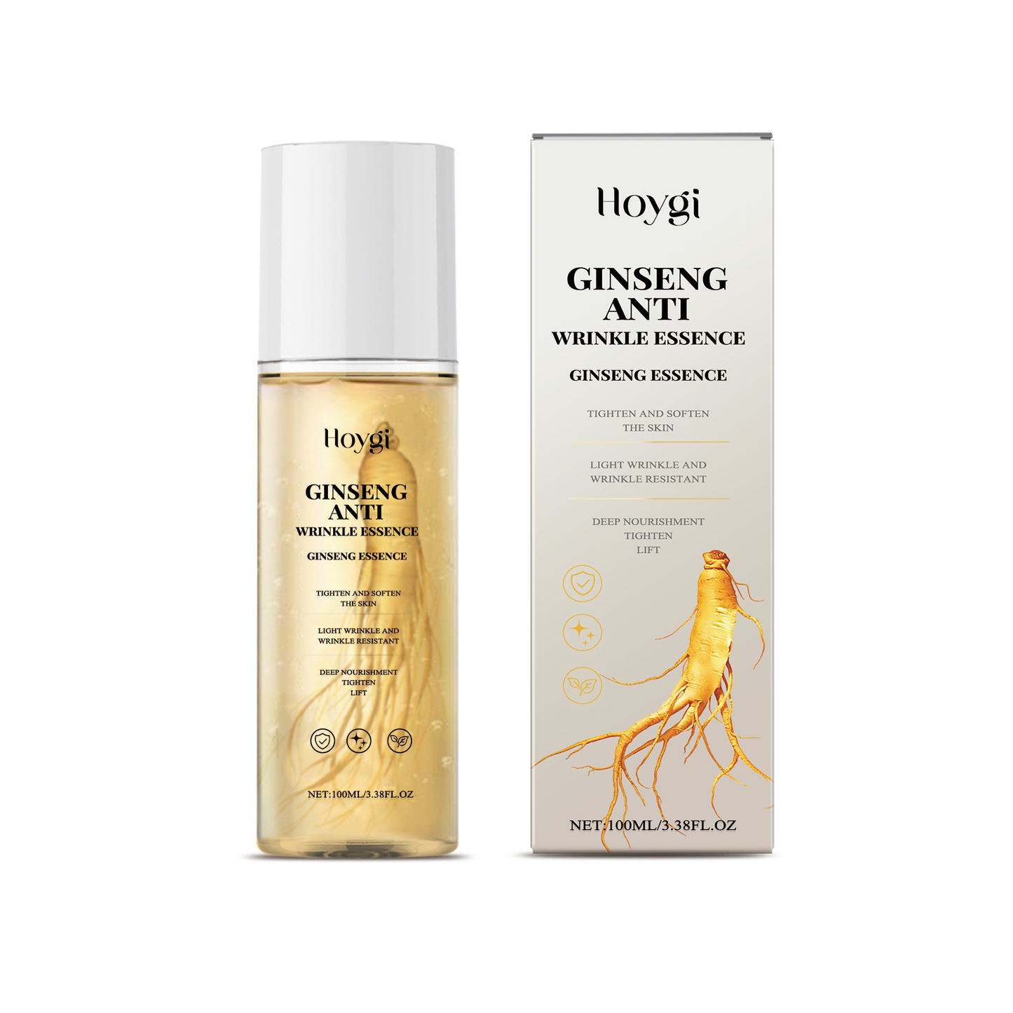 [Hoygi]Natural Ginseng Anti-Aging Hydrating Essence Water – 100% Wild Ginseng from Himalayas, Deep Moisture & Wrinkle Care for All Skin Types Firming Skincare Serums Moisturizer Gentle