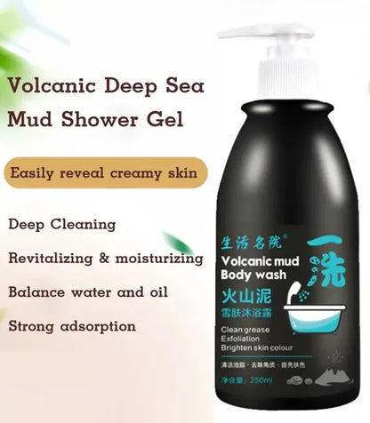 Volcanic mud shower gel