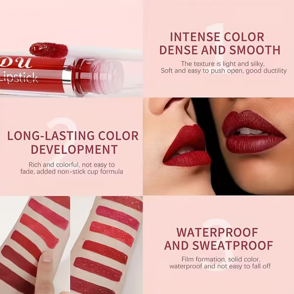 ❤️10Pcs Liquid Matte Matt Lipstick Set, Long Lasting Lipstick 24 hour Waterproof Lip Gloss