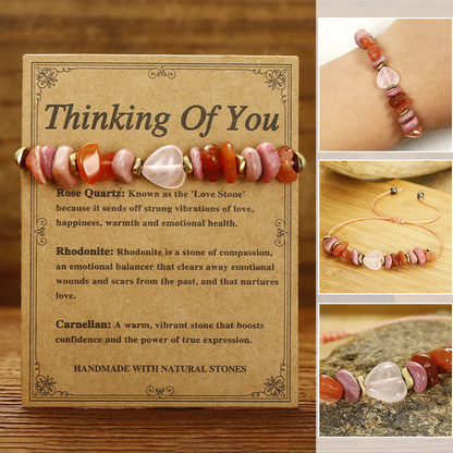Thinking Of You Rose Quartz Rhodonite Carnelian Bracelet