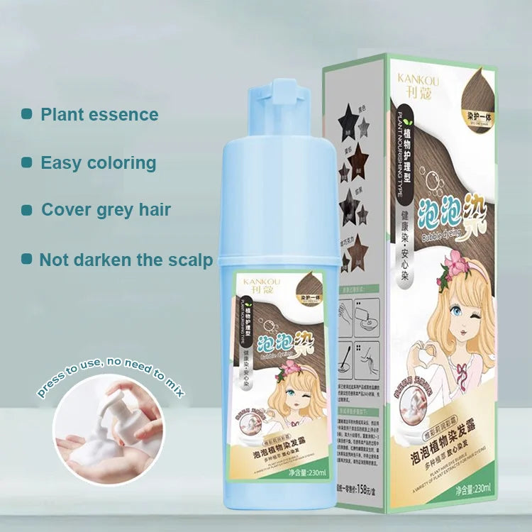 Natural plant extract bubble hair dye
