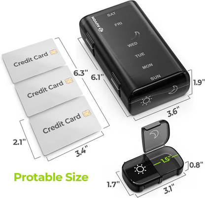 Portable Travel Pill Organizer,7-Day Pill Box