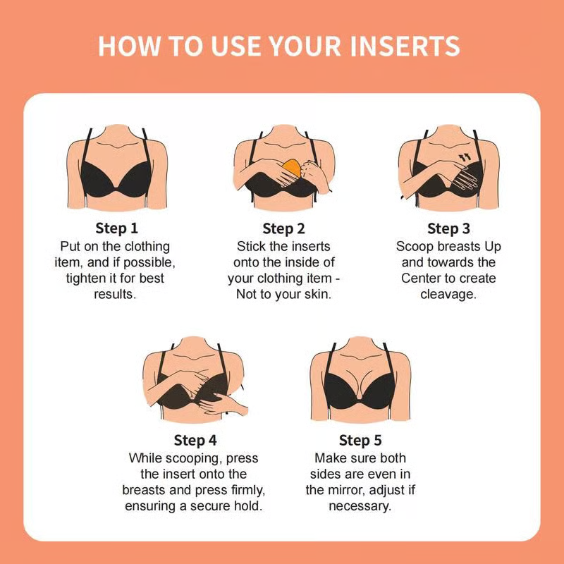 🔥Last Day 40% OFF🔥Sticky Bra Inserts - Washable & Reusable, Instant Lift🔥(Latex-free and Allergy-friendly)