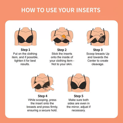 🔥Last Day 40% OFF🔥Sticky Bra Inserts - Washable & Reusable, Instant Lift🔥(Latex-free and Allergy-friendly)