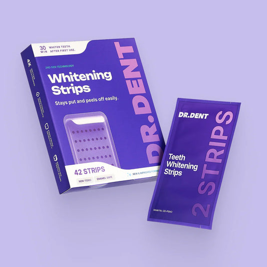 DRDENT Purple Teeth Whitening Strips - 7/21 Whitening Sessions - Safe for Enamel - Non Sensitive Teeth Whitening - Peroxide-Free