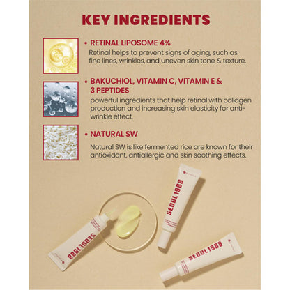 🏆SEOUL 1988 Eye Cream : Retinal Liposome 4% + Fermented Bean